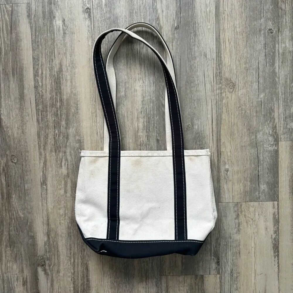 Vintage L.L. Bean Boat And Tote Black Canvas Tote Bag - Picture 3 of 6
